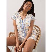 The Very Collection Crochet Embroidered Beach Co Ord Top