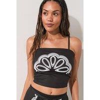 The Very Collection Embroidered Tie Back Cami Beach Co Ord - Black
