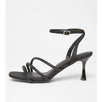 Quiz Black Diamante Strappy Heels