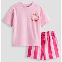 The Very Collection Peppa Pig Friendship Braclet Stripe Short Set - Pink