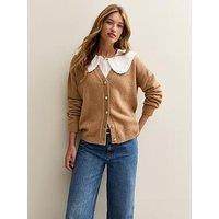 New Look Oversized Boyfriend Cardigan - Brown