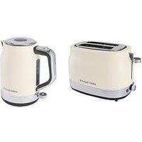 Russell Hobbs Hanley Kettle & 2 Slice Toaster Bundle - Jasmine White