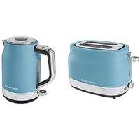 Russell Hobbs Hanley Kettle & 2 Slice Toaster Bundle - Retro Blue