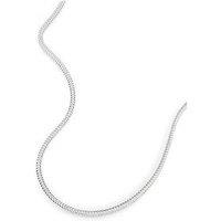 The Love Collection Sterling Silver Fox Tail Chain (2Mm) Necklace 18 Inch (16+2")