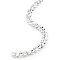 The Love Collection Sterling Silver Curb Chain Cuban (8Mm) Necklace 22 Inch