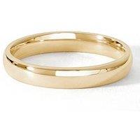 The Love Collection Classic 9Ct Yellow Gold Court Wedding Band Ring - 3Mm