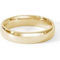 The Love Collection Classic 9Ct Yellow Gold Court Wedding Band Ring - 4Mm