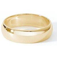 The Love Collection Classic 9Ct Yellow Gold D-Shape Wedding Band Ring - 5Mm