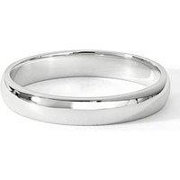 The Love Collection Classic 9Ct White Gold D-Shape Wedding Band Ring - 3Mm
