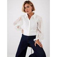 Mint Velvet Cream Jacquard Shirt