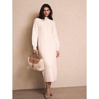 Mint Velvet Cream Bobble Detail Midi Dress