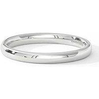 The Love Collection Classic 9Ct White Gold Court Wedding Band Ring - 2Mm