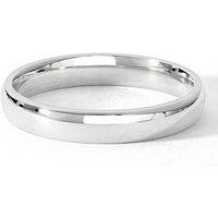 The Love Collection Classic 9Ct White Gold Court Wedding Band Ring - 3Mm