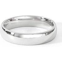 The Love Collection Classic 9Ct White Gold Court Wedding Band Ring - 4Mm