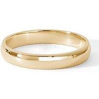 The Love Collection Classic 18Ct Yellow Gold D-Shape Wedding Band Ring - 3Mm