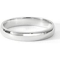 The Love Collection Classic 18Ct White Gold D-Shape Wedding Band Ring - 3Mm