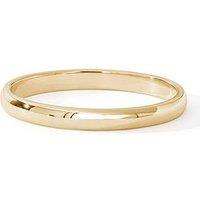 The Love Collection Classic 9Ct Yellow Gold D-Shape Wedding Band Ring - 2Mm