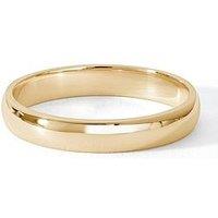 The Love Collection Classic 9Ct Yellow Gold D-Shape Wedding Band Ring - 3Mm
