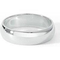 The Love Collection Classic 9Ct White Gold D-Shape Wedding Band Ring - 5Mm