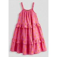 The Very Collection Girls Pink Tiered Printed Summer Dress - Pink