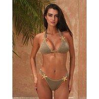 Moda Minx Scrunch Stone Starfish Triangle Bikini Top - Stone Scrunch