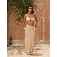 Moda Minx Hoop Maxi Skirt - Almond