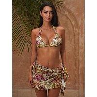 Moda Minx Short Ruffle Sarong - Leopard