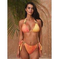 Moda Minx Amour Tie Side Full Brief Bikini Bottom- Sunset Print