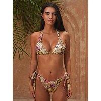 Moda Minx Amour Tie Side Full Brief Bikini Bottom - Ibiza Leopard Print