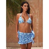Moda Minx Short Ruffle Sarong - Blue Mykonos
