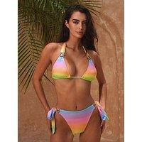 Moda Minx Club Tropicana 'Rainbow Paradise' Triangle Bikini Top - Rainbow Paradise