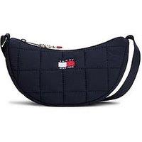 Tommy Hilfiger Girls Wavy Flag Quilted Moon Bag - Blue