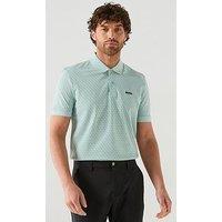 Boss Mens Golf Chip Pattern Polo - Blue