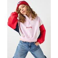 Tommy Hilfiger Girls Varsity Half Zip Sweatshirt