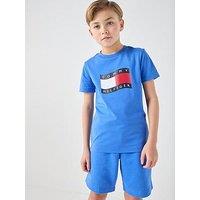 Tommy Hilfiger Boys Wavy Flag Short Sleeve T-Shirt - Blue