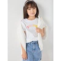 Tommy Hilfiger Girls Puff Print Short Sleeve T-Shirt - White