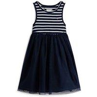 Tommy Hilfiger Younger Girls Combi Tulle Sleeveless Dress - Navy