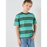 Tommy Hilfiger Boys Rugby Stripe Short Sleeve T-Shirt - Green