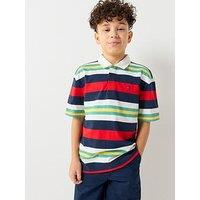 Tommy Hilfiger Boys Rugby Stripe Jersey Short Sleeve Polo Shirt - Multi