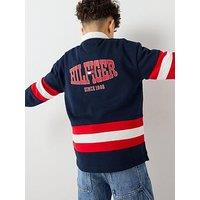Tommy Hilfiger Boys Graphic Rugby Long Sleeve Top - Navy