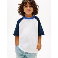 Tommy Hilfiger Younger Boys Short Sleeve Colourblock T-Shirt - White