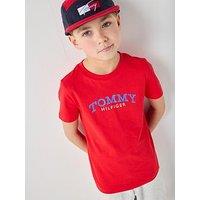 Tommy Hilfiger Boys Monogram Graphic Short Sleeve T-Shirt - Red