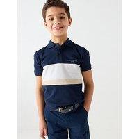 Tommy Hilfiger Boys Mini Colour Block Short Sleeve Polo Shirt - Navy