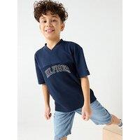 Tommy Hilfiger Boys Varsity Graphic Short Sleeve T-Shirt - Navy