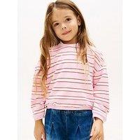 Tommy Hilfiger Younger Girls Smiley Crew Neck Top - Pink