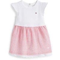 Tommy Hilfiger Baby Girls Seersucker Combi Short Sleeve Dress - Red