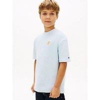 Tommy Hilfiger Boys Th Script Jersey Twill Short Sleeve T-Shirt - Blue