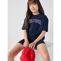 Tommy Hilfiger Girls Varsity Short Sleeve T-Shirt - Navy