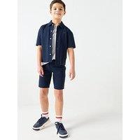Tommy Hilfiger Boys Jersey Seersucker Sweatshort - Navy