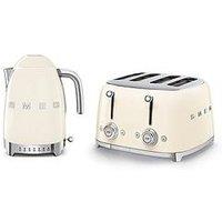 Smeg Variable Temperature Kettle And 4 Slice Toaster Bundle- Cream